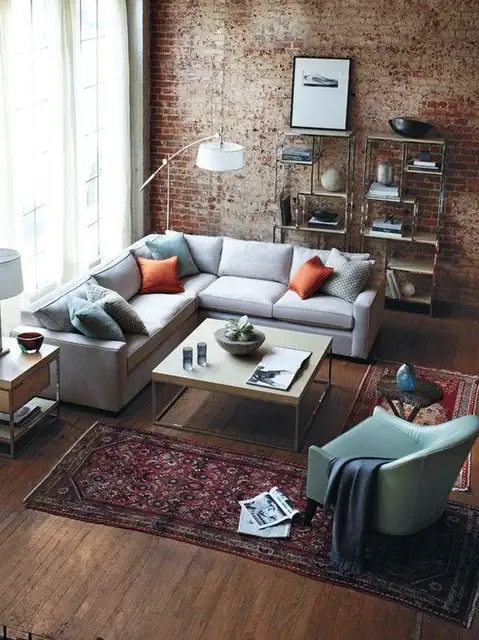 l-shaped-sofa-brick-wall