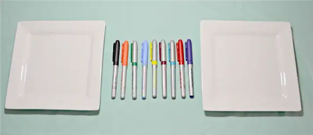 DIY (своими руками)-Baked-Sharpie-Plates-Materials