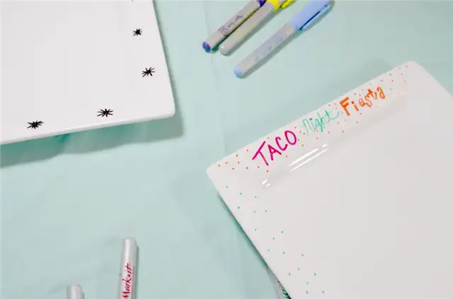 DIY (своими руками)-печенье-шарпи-тарелки-тако-ночь