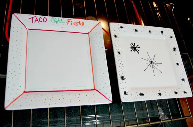 DIY (своими руками)-Baked-Sharpie-Plates-Taco-Night1