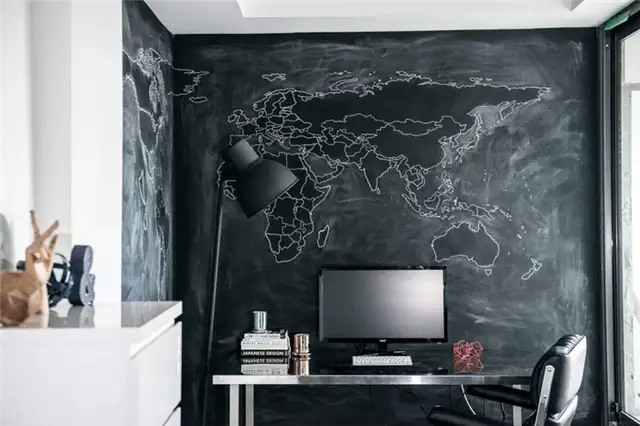 toronto-loft-home-office-world-map