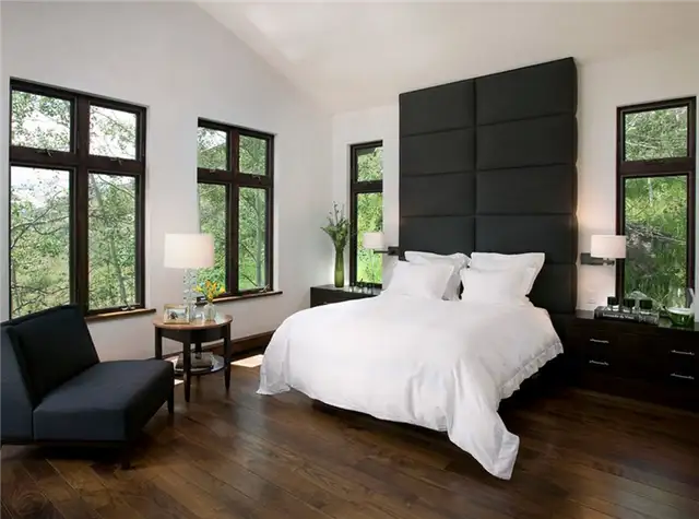 mountain-bedroom-tall-black-headboard