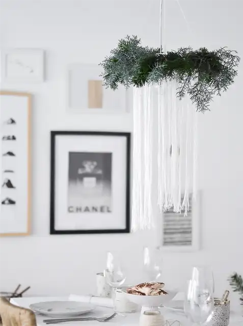 DIY (своими руками) Рождественская люстра над столом