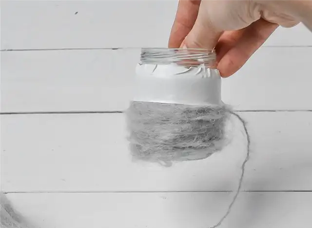 Держатель свечи из шерсти DIY (своими руками) Начало обмотки