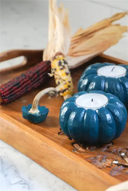 Деревянный поднос Jewel Tone Pumpkin Votives