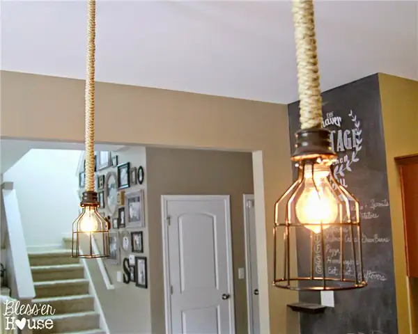 промышленный подвесной светильник diy