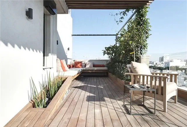 Duplex penthouse renovation roof terrace plants