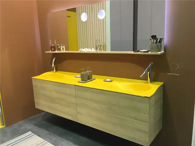 Joya design mathilde ванная комната в желтом цвете для salone del mobile