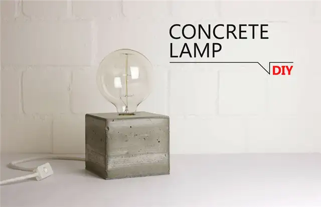 Бетонная лампа diy