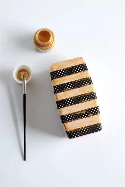 DIY (своими руками) Gold Stripe Vase сухой