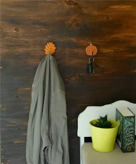 Осенний вдохновленный лист и тыква настенные крючки DIY (своими руками)