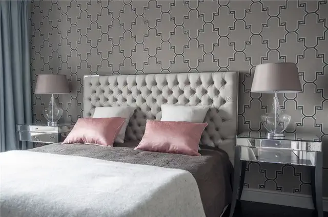 Art decor apartment bedroom tufted headboard