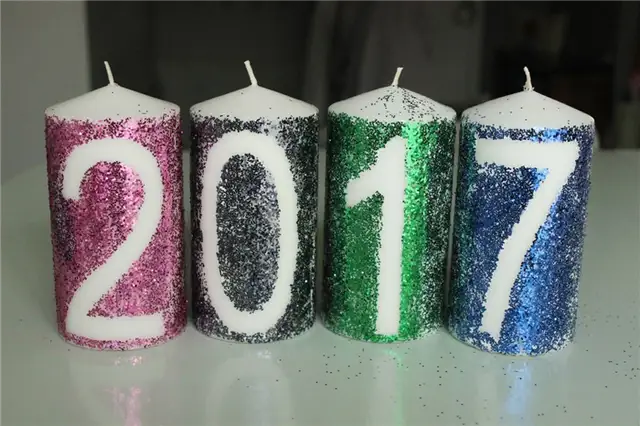 DIY (своими руками) свечи с блестками с красочным дизайном