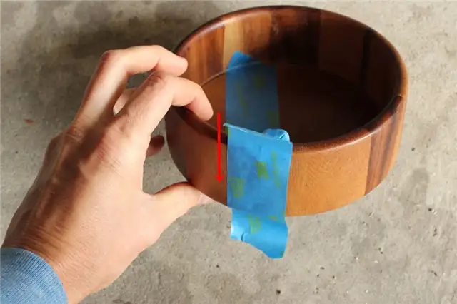 DIY (своими руками) Металлические деревянные чаши - приклейте скотч