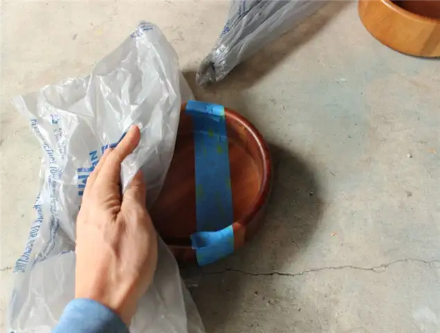 DIY (своими руками) Metal Wood Bowls - пластиковый пакет