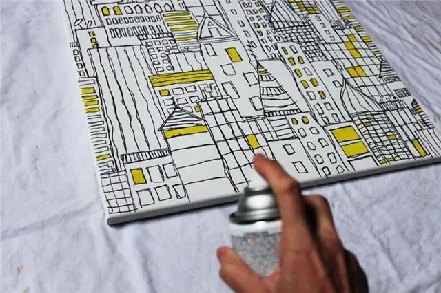 DIY (своими руками) Sharpie Cityscape Art - работайте очень легкими мазками