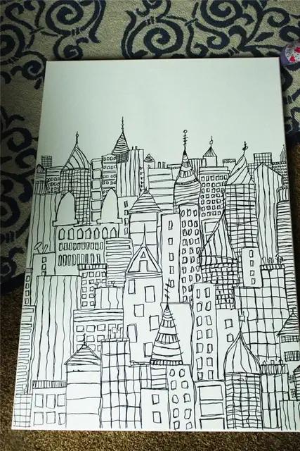 Красивый DIY (своими руками) Sharpie Cityscape Art