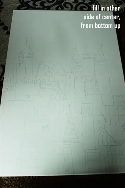 DIY (своими руками) Sharpie Cityscape Art - заливка