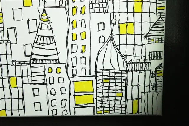 DIY (своими руками) Sharpie Cityscape Art - несколько идей по изменению деталей