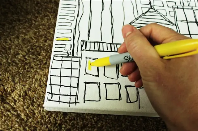 DIY (своими руками) Sharpie Cityscape Art - полностью примите случайность