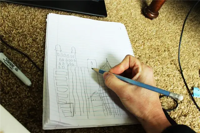 DIY (своими руками) Sharpie Cityscape Art - подготовка изображения городского пейзажа