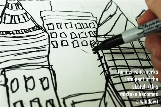 DIY (своими руками) Sharpie Cityscape Art - дизайн или детализация