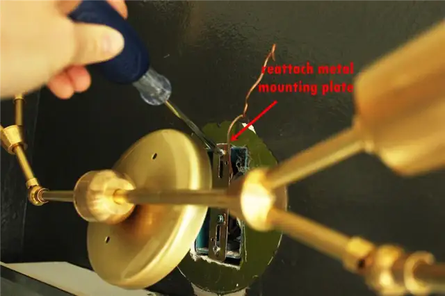 DIY (своими руками) Brass Branch Light - после подключения светильника