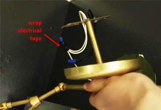 DIY (своими руками) Brass Branch Light - закрепите отверстие гайки провода