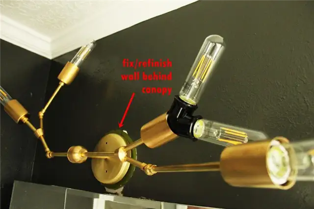 DIY (своими руками) Brass Branch Light - козырек прежнего светильника был больше