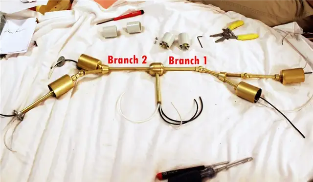DIY (своими руками) Brass Branch Light-работа по прикреплению базы