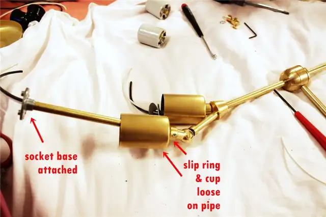 DIY (своими руками) Brass Branch Light-скользящее кольцо и латунная чашка