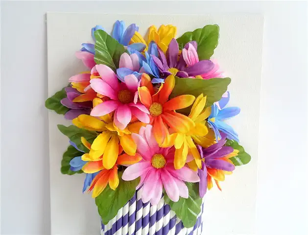 3D Fake Flower Wall Art - скомканная папиросная бумага