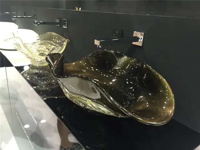 Прямоугольная раковина с сосудом для мраморной туалетной комнаты
