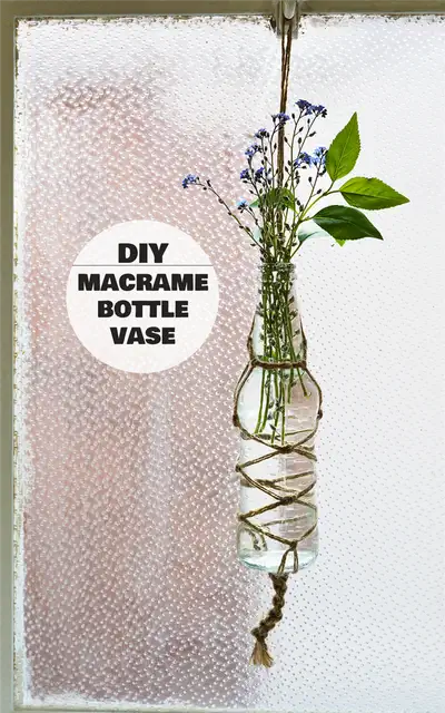 Ваза из бутылок DIY (своими руками) макраме