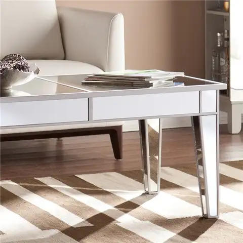 Southern Enterprises Mirage Mirrored Cocktail Table