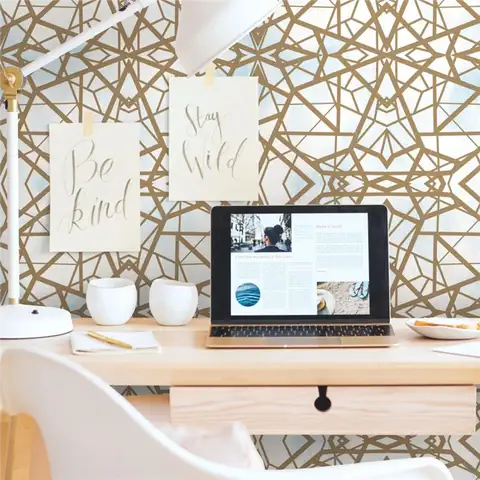 Золотые геометрические обои Shatter Geometric Peel and Stick Wallpape