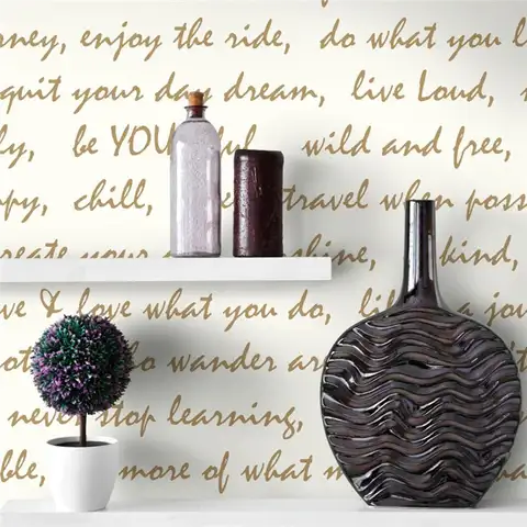 Dream Big Script Peel and Stick Wallpaper, Gold