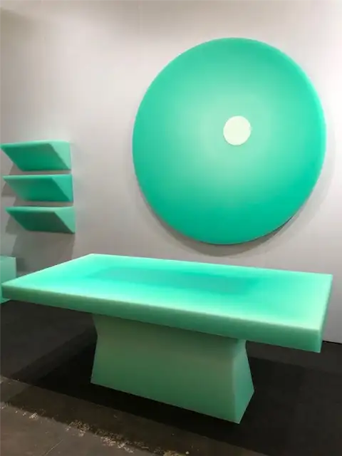 Зеленая мебель Fracture Poured resin