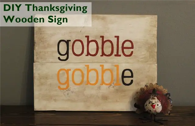 Деревянный знак Gobble Gobble