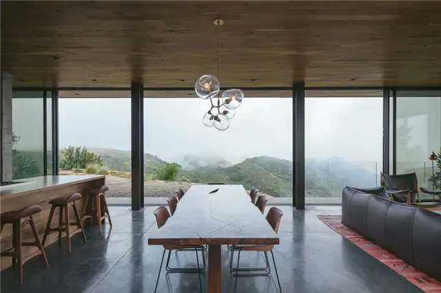 Santa Barbara Off Grid House Live Edge Table