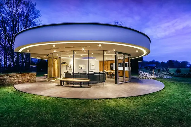 360 Круглая вилла от 123DV Современные виллы Стеклянный фасад