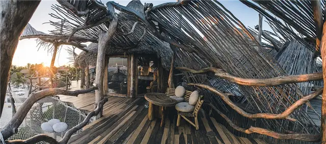 Курорт Azulik в Тулуме гамак луна вилла