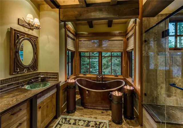 mountain-rustic-bathroom-copper-bathtub