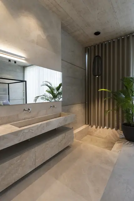 Бетонный дом с бассейном на крыше от Architrend Architecture - утопленная ванна