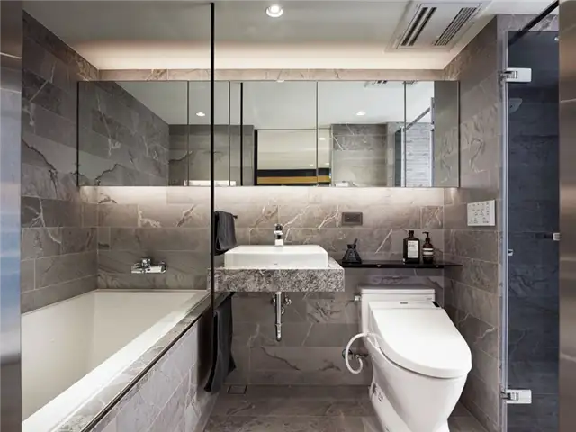 Современный дизайн интерьера от PENY HSIEH INTERIORS - мраморная плитка для ванной комнаты
