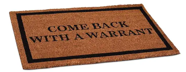 HOME Come Back with a Warrant Coir Doormat