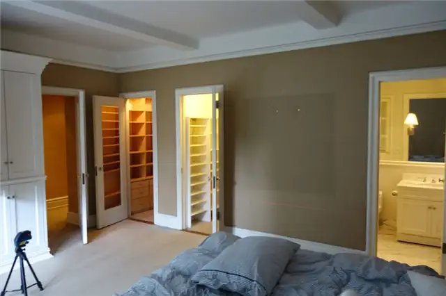 Laura and Jason Schwalbe Apartment Redesign by MKCA - оливковая спальня старого дизайна