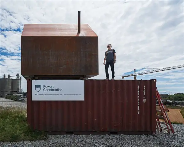 Corten Steel Power Construction Prefab Tiny Cabin - верхняя часть контейнера