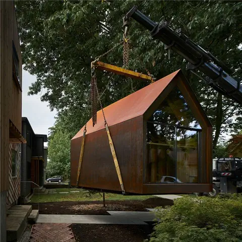 Corten Steel Power Construction Prefab Tiny Cabin - переезд
