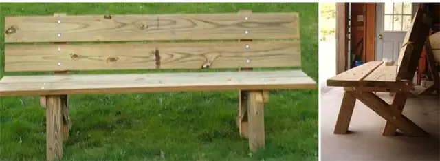 Скамейка из бревна DIy